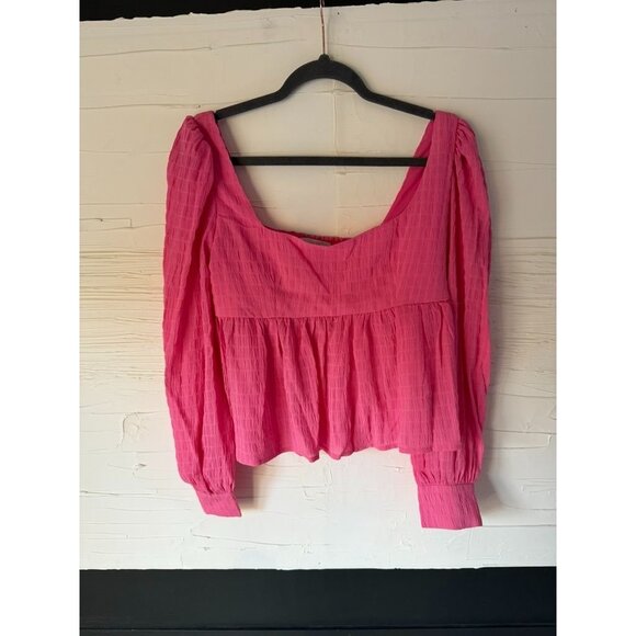 Anthropologie | WAYF (Where Are You From) | Small | Pink Textured Blouse - Picture 2 of 7